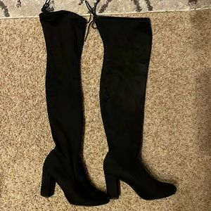 Black knee high boots